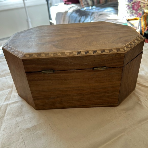 Wooden Jewelry Box with Geometric Design - Picture 6 of 13